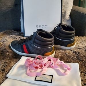 SOLD! - GUCCI Ace GG High Top Sneakers - Authentic!